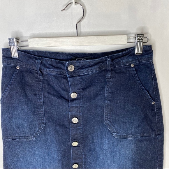 Kensie Jeans Button Front Denim Skirt - Picture 10 of 10